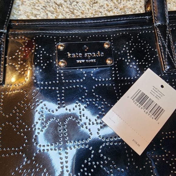 New Kate Spade New York Black Small Harmony Metro Spade Bag purse tote - Picture 9 of 13